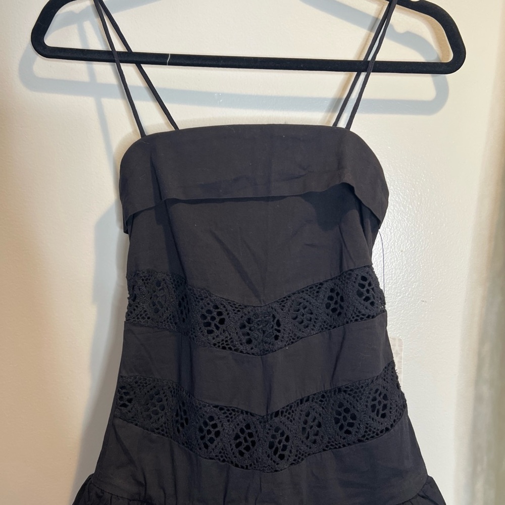 Free People Starheart Crochet Inset Waist Bubble Hem Midi Dress - Picture 5 of 7